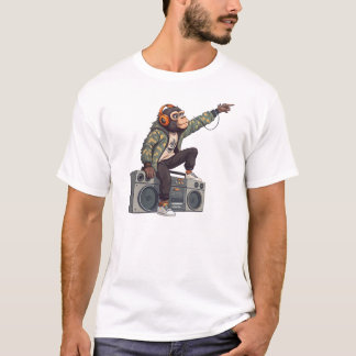Chimpanzee DJ T-Shirt – Funky Music Monkey Tee  Tシャツ
