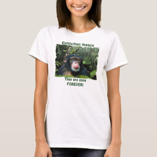 CHIMPANZEE IIワイルドライフアート&ソーブレディースシャツ Tシャツ