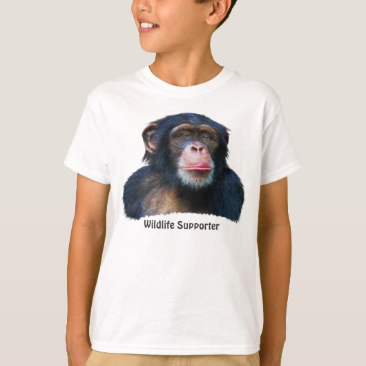 CHIMPANZEE II野生生物サポーターTシャツ Tシャツ (正面)