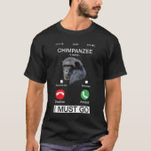 Chimpanzee Is Calling Monkey Chimp Ape Animal Nove Tシャツ (正面)