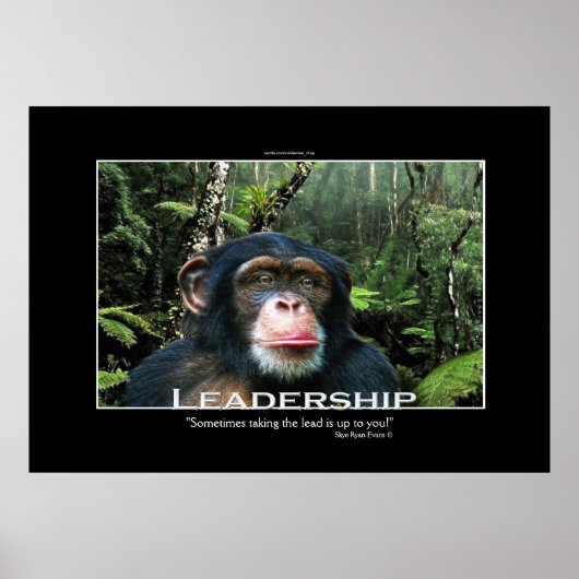 Chimpanzee LEADERSHIP Motivational Art Poster ポスター (正面)