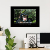 Chimpanzee LEADERSHIP Motivational Art Poster ポスター (ホームオフィス)
