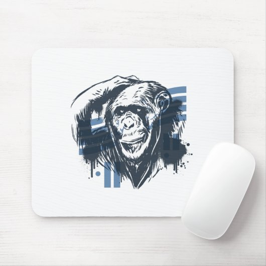 Chimpanzee Pensive Monkey マウスパッド (マウス)