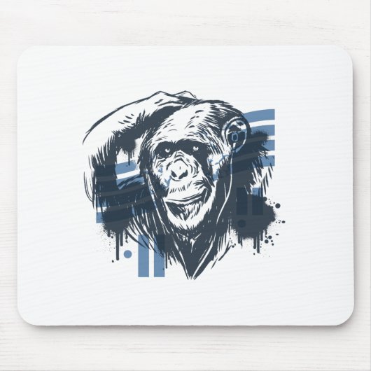 Chimpanzee Pensive Monkey マウスパッド (正面)