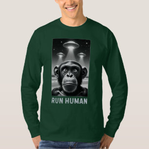Chimpanzee Selfie UFOおもしろい予測できなギフト Tシャツ