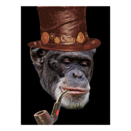 Chimpanzee steampunk style ポスター