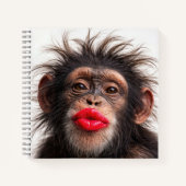 Chimpanzee Wearing Red Lipstick ノートブック (正面)