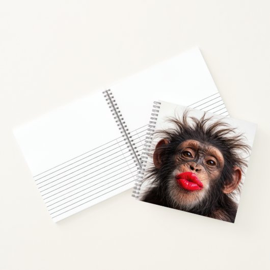 Chimpanzee Wearing Red Lipstick ノートブック (内部)