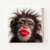 Chimpanzee Wearing Red Lipstick ノートブック (裏面)