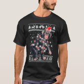 Chimpanzee Xmas Lighting Santa Monkey Ugly Christm Tシャツ (正面)