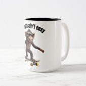 Chimpin ain't easy funny monkey coffee mug ツートーンマグカップ (正面右)