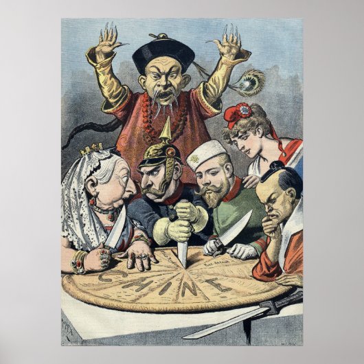 China~Cake of Kings ~French Political Cartoon 1898 ポスター (正面)