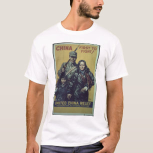 China-First_to_Fight_Propagandaポスター Tシャツ