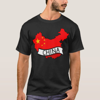 China Flag Map Tシャツ