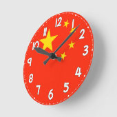 China Flag Wall Clock - Flag of China ラウンド壁時計 (傾斜)