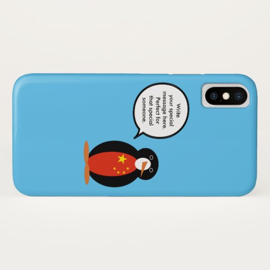 China Flag Wildlife Penguin Personalized Gift Case-Mate iPhoneケース (裏面(横))