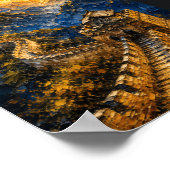 China: Golden Sunset Great Wall Art Souvenir ポスター (角)