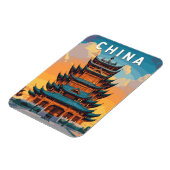China Illustration Travel Art Vintage マグネット (左側)