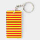 china kyrgyzstan spain flag stripes red yellow pat キーホルダー (裏面)