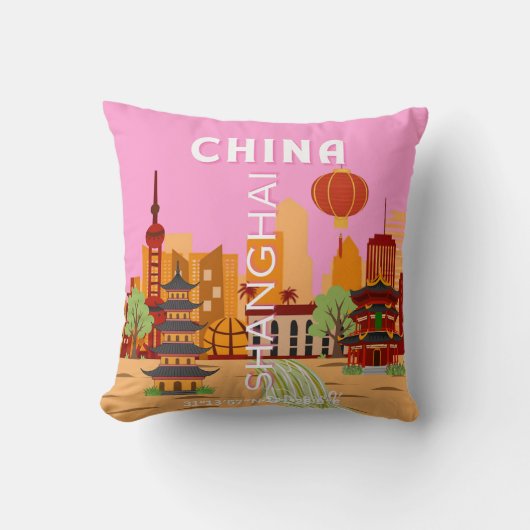 China Shanghai Travel Art クッション (正面)
