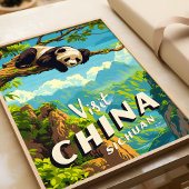 China Sichuan Panda Travel Poster Wall Art ポスター