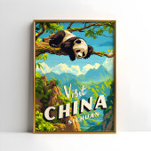 China Sichuan Panda Travel Poster Wall Art ポスター
