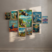 China Sichuan Panda Travel Poster Wall Art ポスター