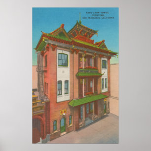 ChinatownのCAKong Chaw Templeサンフランシスコ ポスター