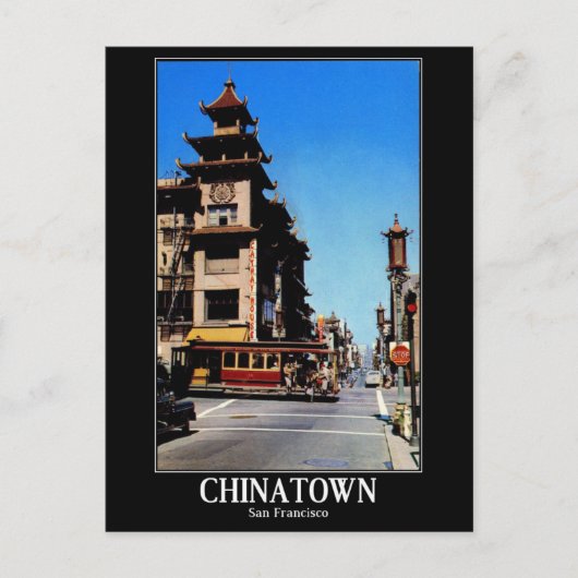 Chinatown，サンフランシスコ，カリフォルニア，ヴィンテージ ポストカード (正面)