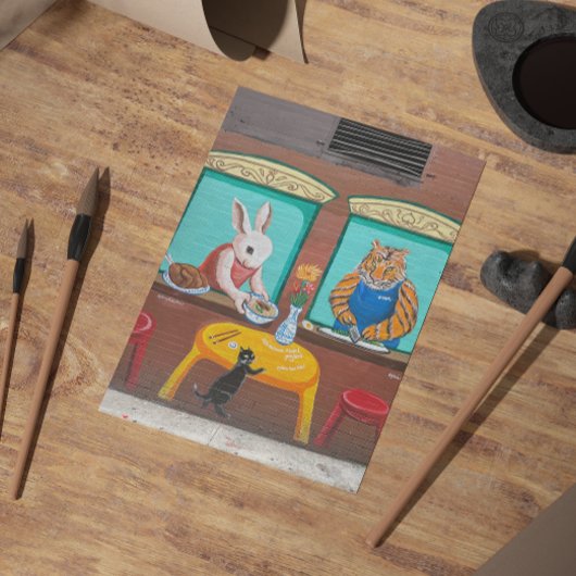 Chinatown NYCポストカード – アニマルウォール絵を描ズ ポストカード