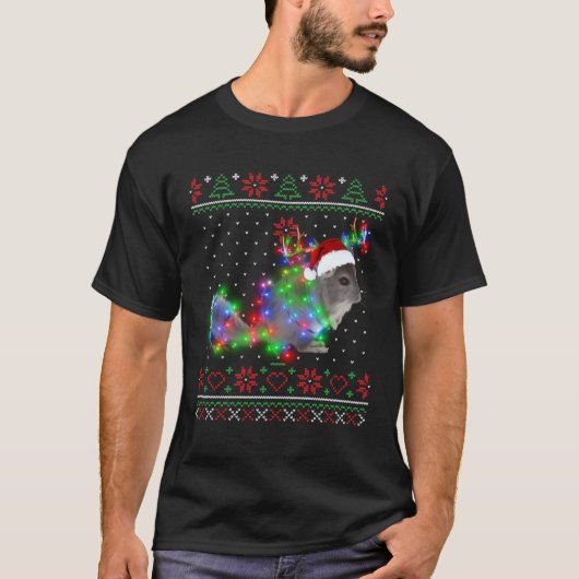 Chinchilla Animal Ugly Sweater Christmas Puppy Ani Tシャツ (正面)
