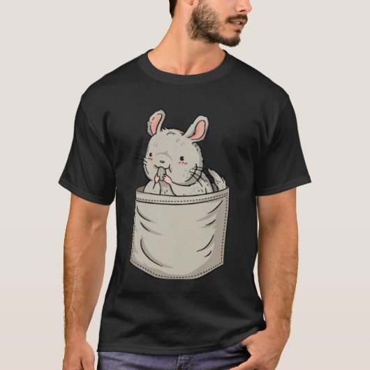 Chinchilla Chest Pocket Long Tail Chinchilla Tシャツ (正面)