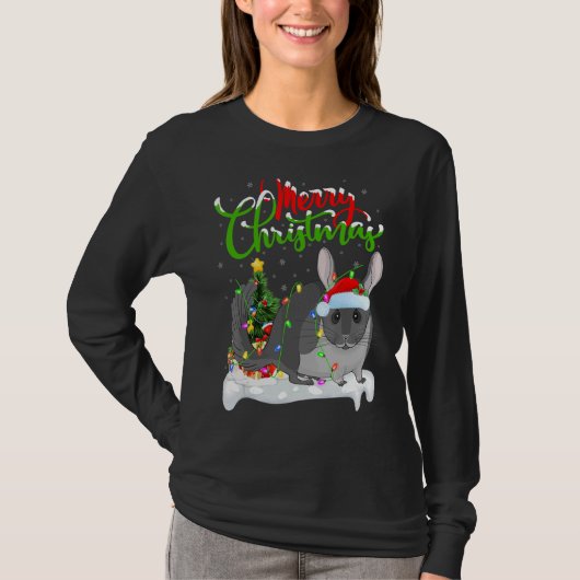 Chinchilla Chinchilla Chrのクリスマス装飾 Tシャツ (正面)