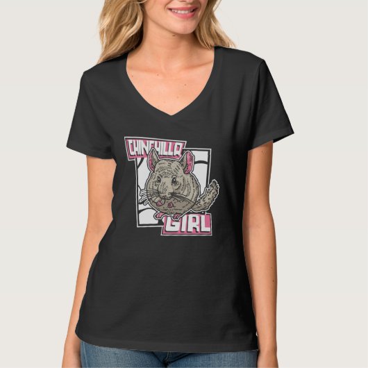 Chinchilla Girl Long Hair Short Tail Chinchilla Tシャツ (正面)