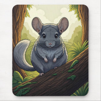 Chinchilla in the Forest マウスパッド