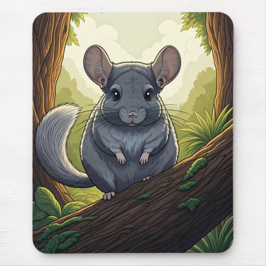 Chinchilla in the Forest マウスパッド (正面)