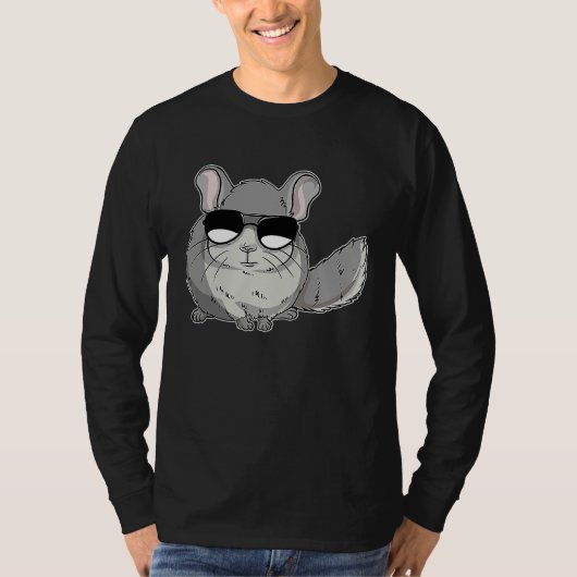 Chinchilla Wearing Sunglasses  Chinchilin Tシャツ (正面)