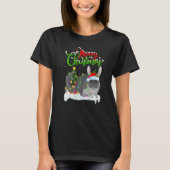 Chinchilla  Xmas Decorations Santa Chinchilla Chri Tシャツ (正面)