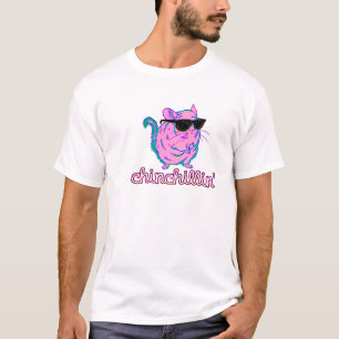 Chinchillinのネオンピンクのチンチラ Tシャツ