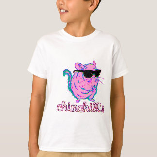 Chinchillinのネオンピンクのチンチラ Tシャツ