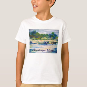 Chincoteagueの島の馬の絵画のスエットシャツ Tシャツ