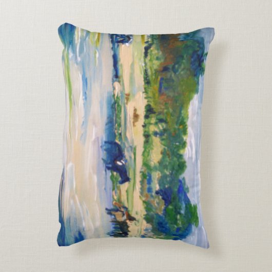 Chincoteagueの島の馬の絵画 アクセントクッション (裏面(縦))