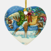 CHINCOTEAGUEポニー、メリークリスマス子馬&ギフト セラミックオーナメント (正面)