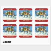 CHINCOTEAGUE PONIES & HOLIDAY WISHES，クリスマス スクエアシール (シート)