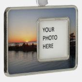Chincoteague Sunset I Virginia Landscape シルバープレートフレームオーナメント (右)