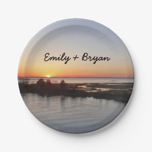 Chincoteague Sunset I Virginia Landscape ペーパープレート (正面)