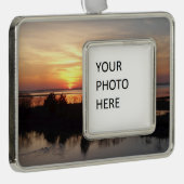 Chincoteague Sunset II Virginia Landscape シルバープレートフレームオーナメント (右)