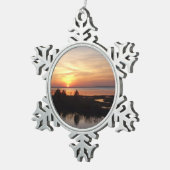 Chincoteague Sunset II Virginia Landscape スノーフレークピューターオーナメント (右)