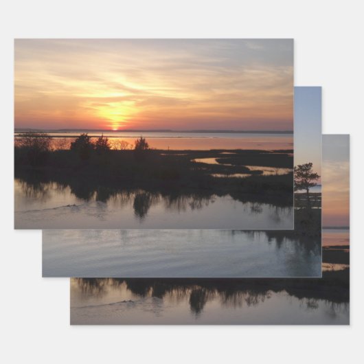 Chincoteague Sunset II Virginia Landscape ラッピングペーパーシート (セット)