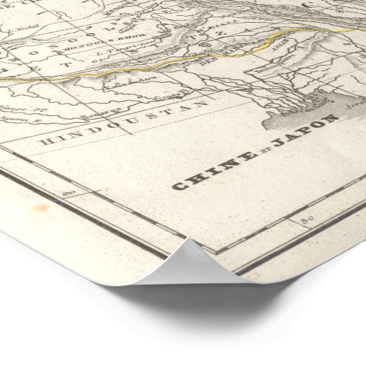 Chine et Japon – 歴史地図 ポスター (角)